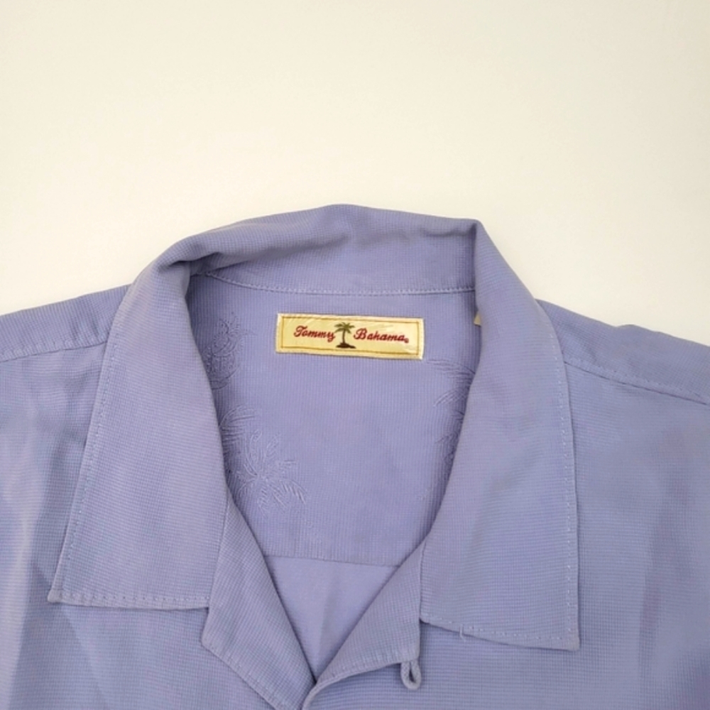 Lavender Tommy Bahama short sleeve shirt.